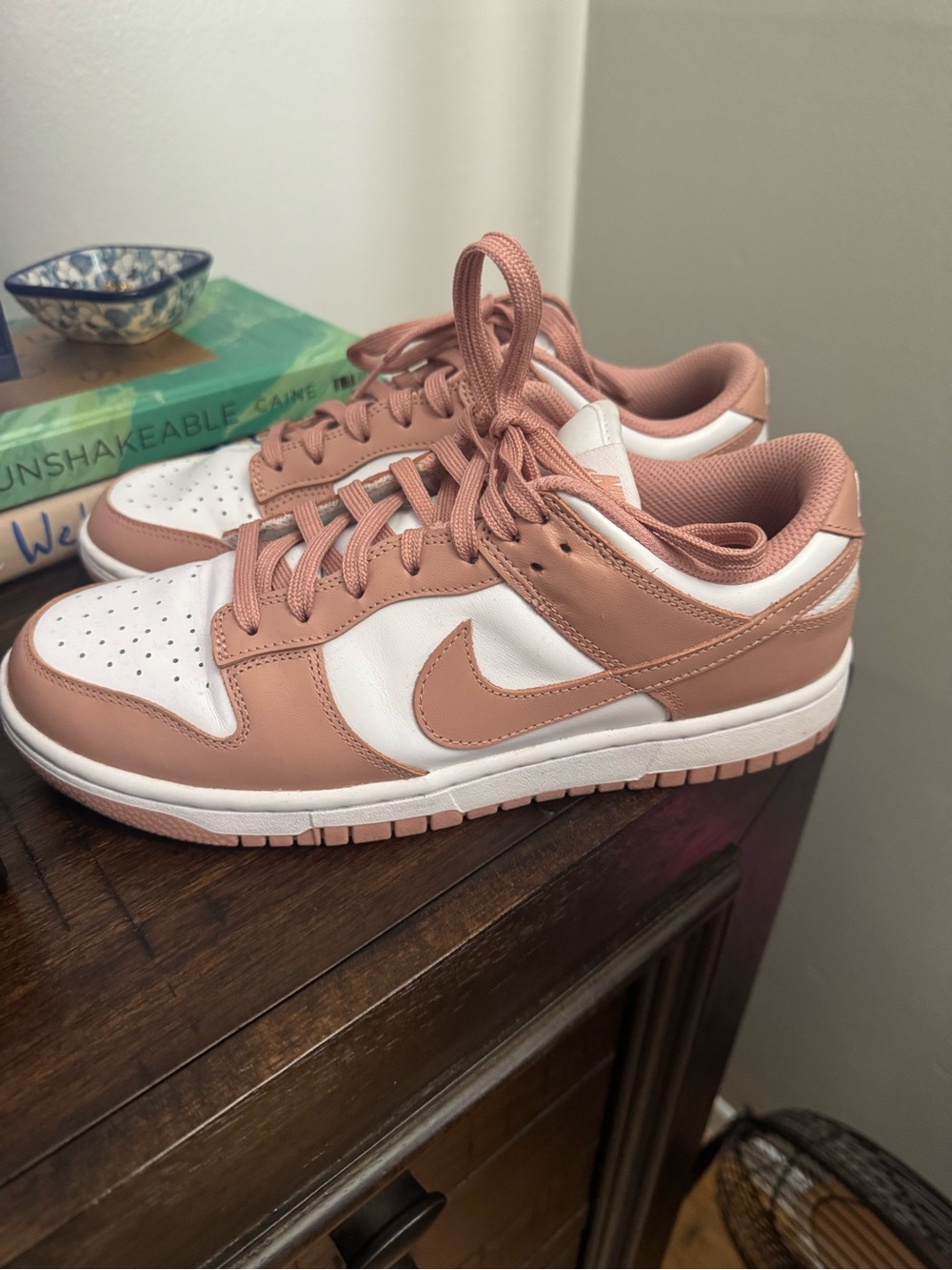 Women’s nike dunks rose gold Low-Top Leather Sneakers